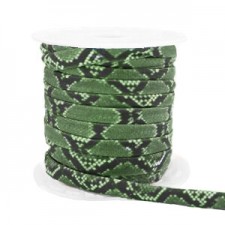 Stitched elastic Ibiza cord 4mm snake Green